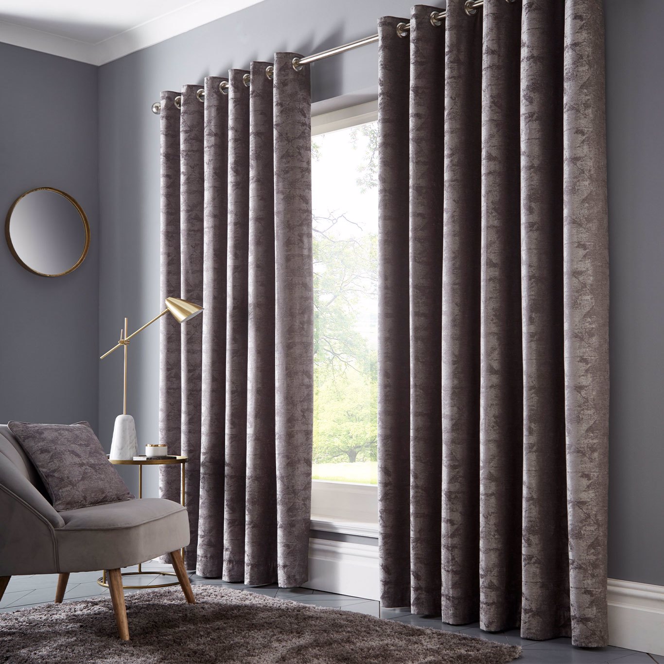 Topia Curtain Charcoal Curtains by CNC