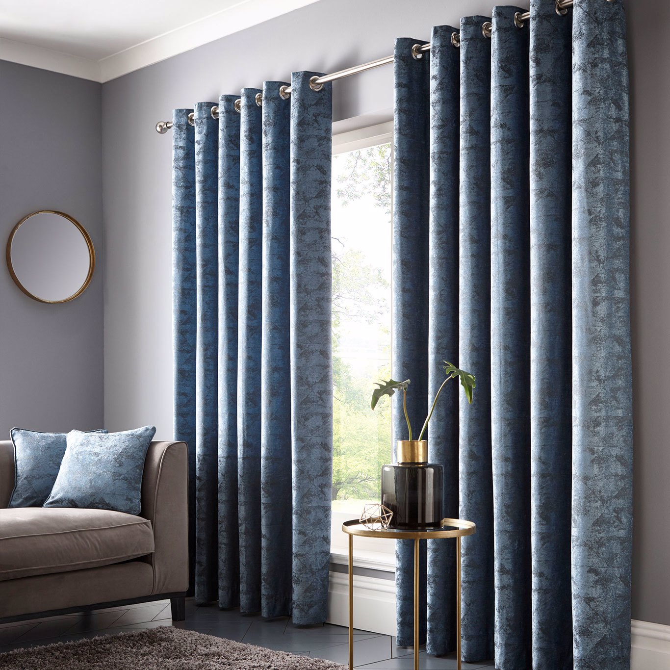 Topia Curtain Teal Curtains by CNC