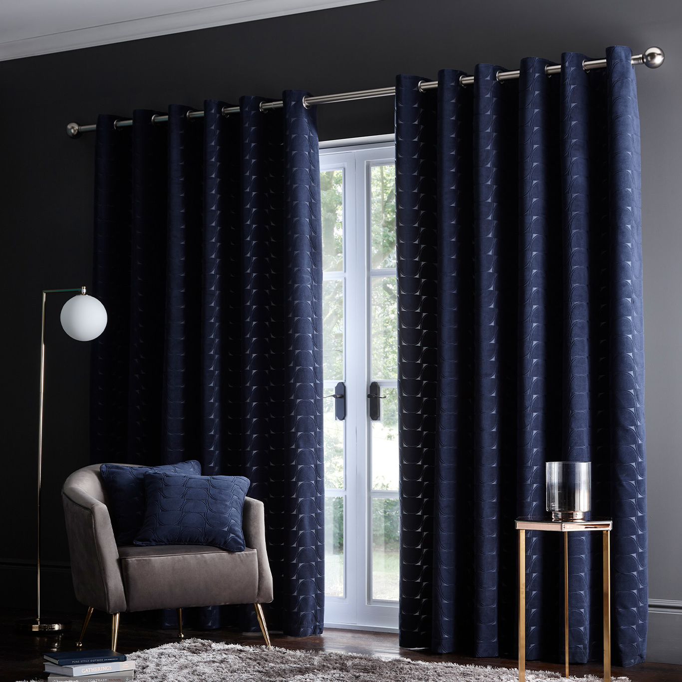 Lucca Curtain Midnight Curtains by STG