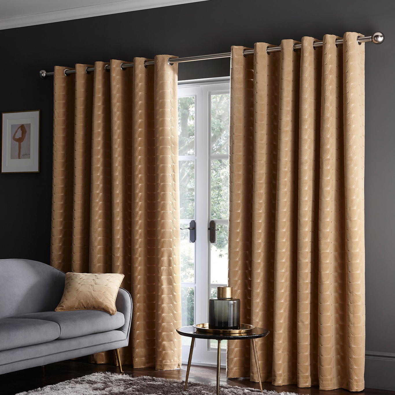 Lucca Curtain Ochre Curtains by CNC