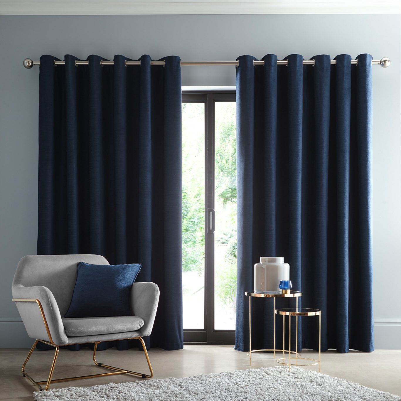 Arezzo Curtain Midnight Curtains by STG