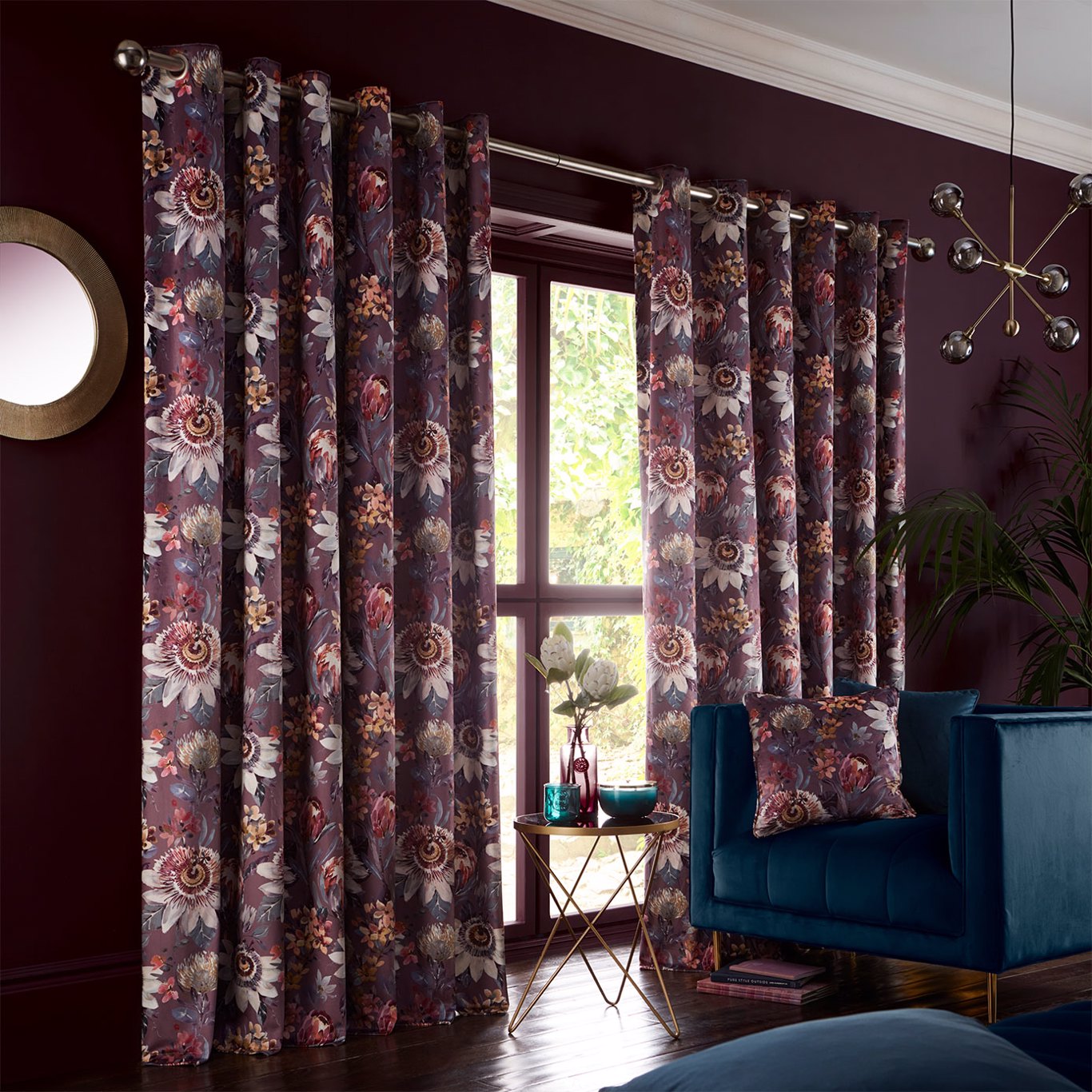 Pasionaria Curtains Mulberry Curtains by CNC