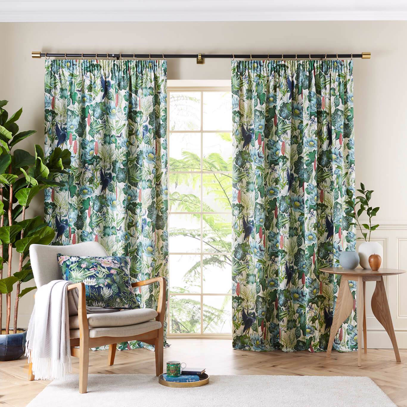 Waterlily Natural Curtains by CNC