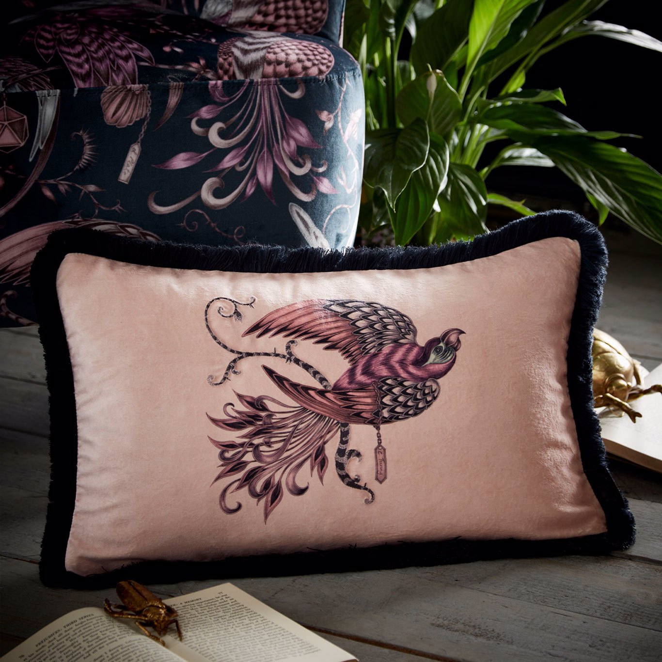 Audubon 30X50 Rectangle Cushion Pink Bedding by CNC