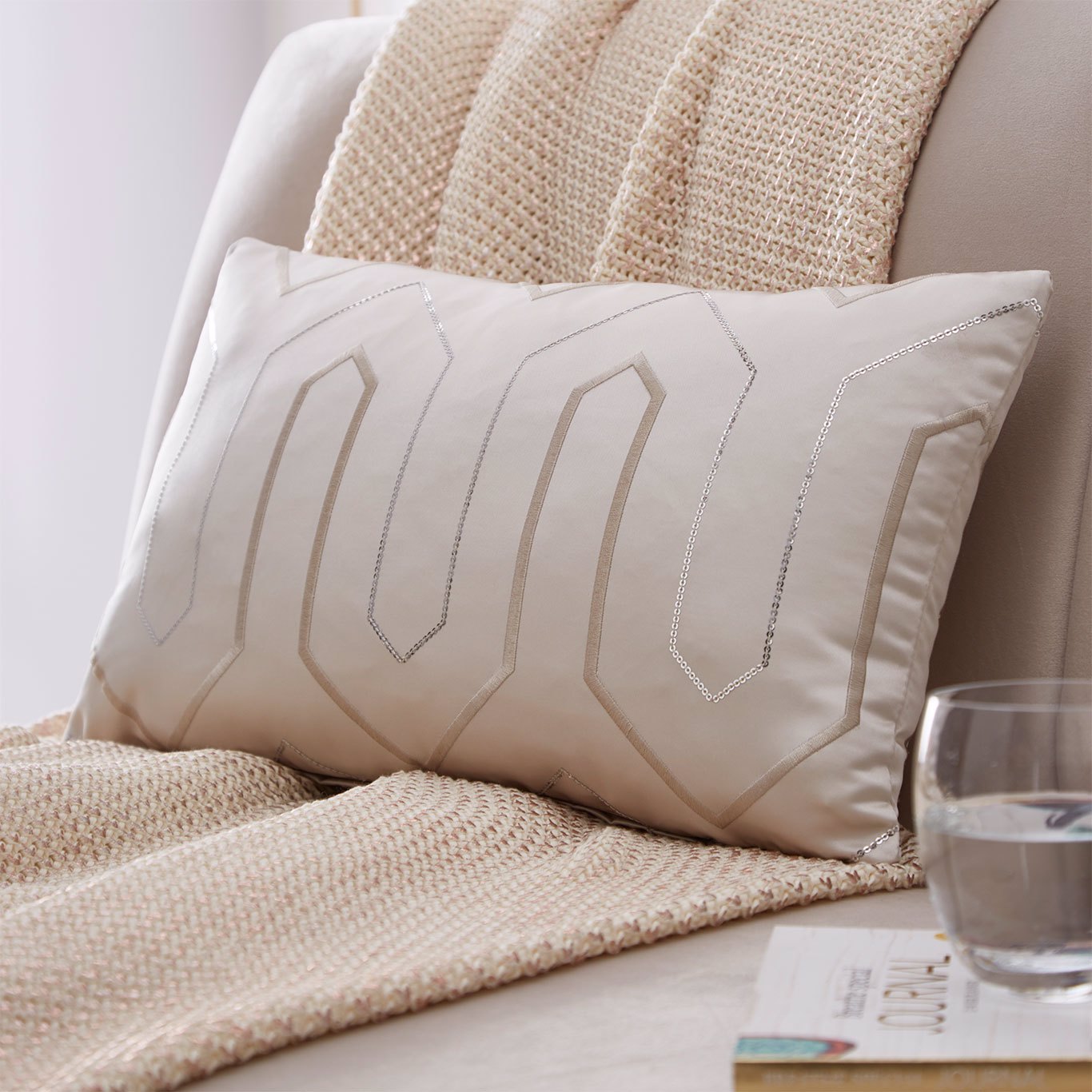 Phoebe Cushion Cover Champagne Bedding by CNC