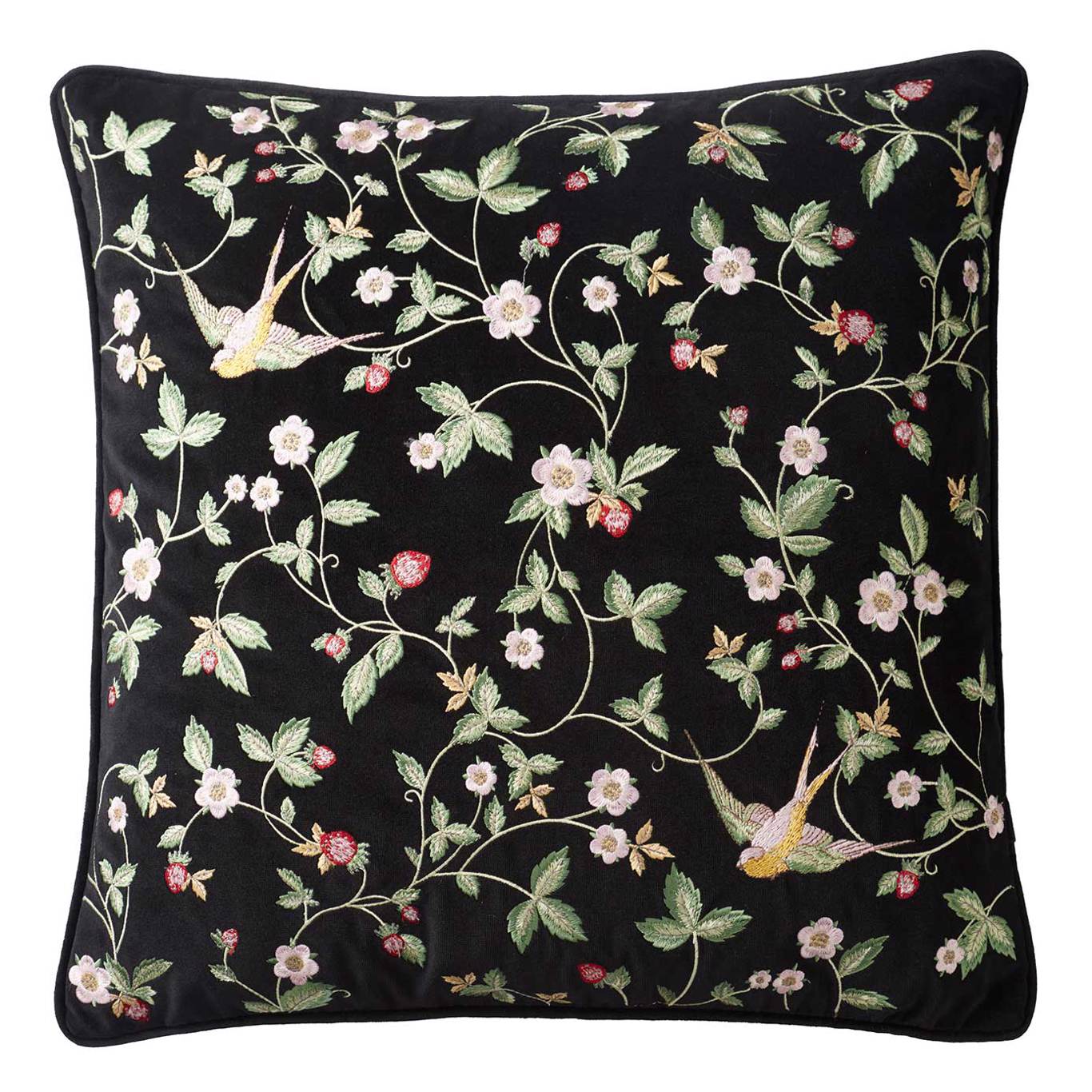 Wild Strawberry Cushion Noir Bedding by WED