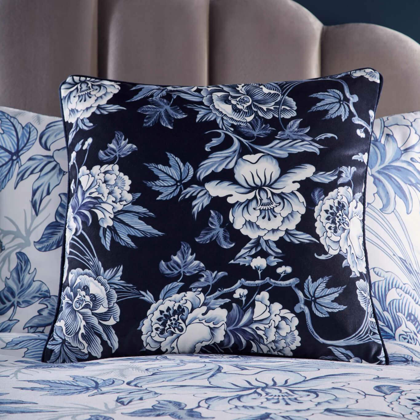 Hibiscus Midnight Cushions by CNC