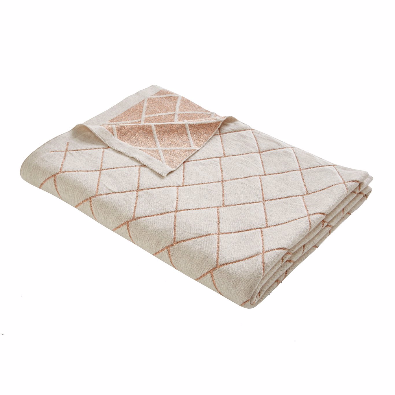 Diamond Knit Throw Rose Gold Bedding by TDA