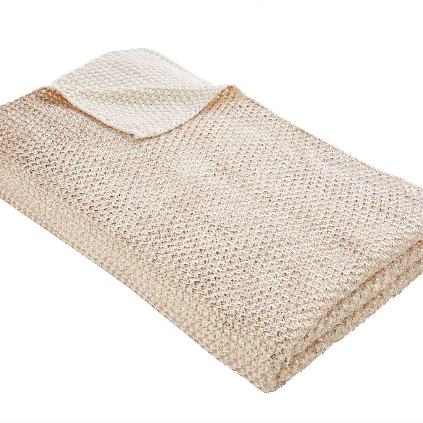Knit Throw Rose Gold Bedding by TDA