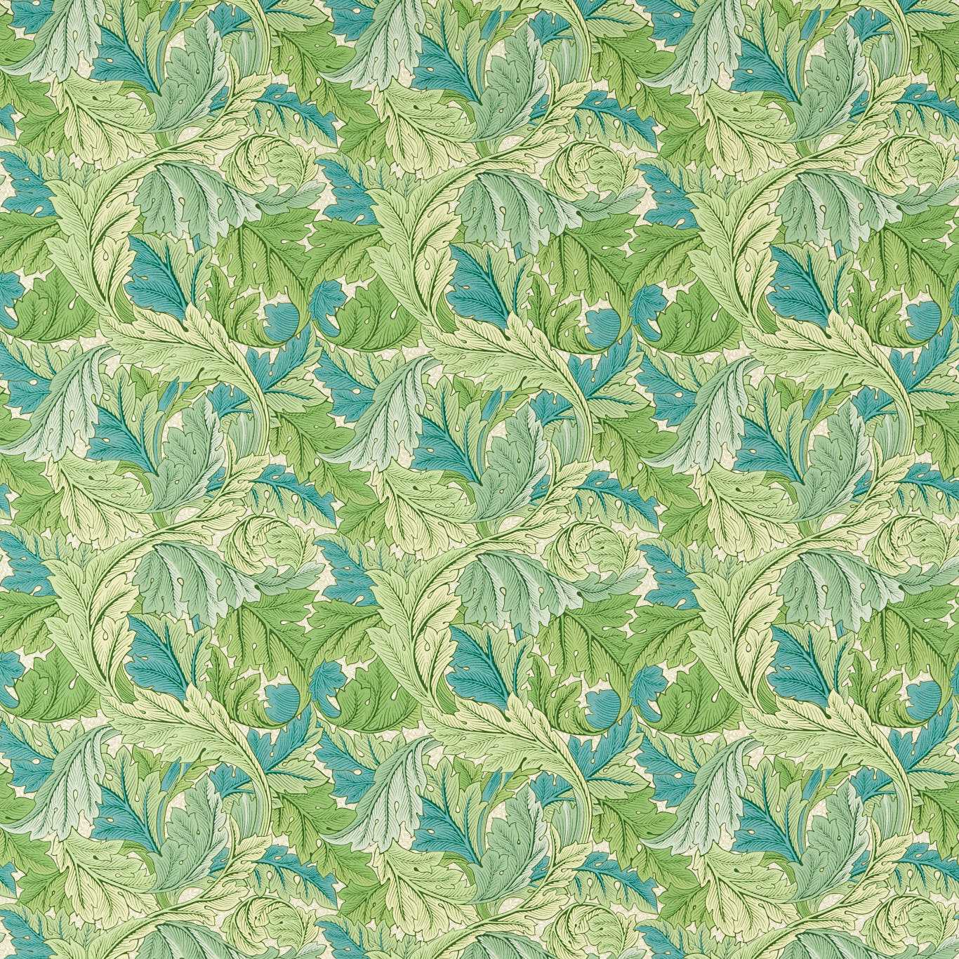 Acanthus Nettle/Sky Blue Fabric by MOR