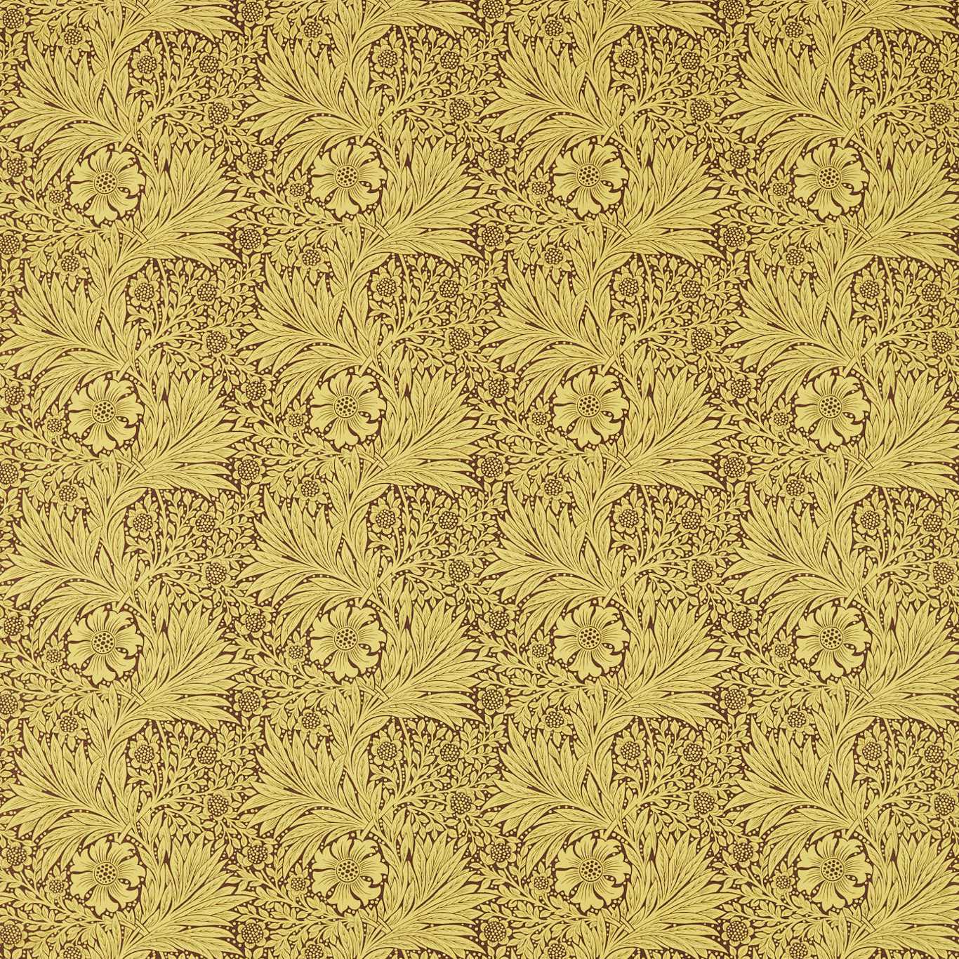 Marigold Summer Yellow/Chocolate Fabric by MOR