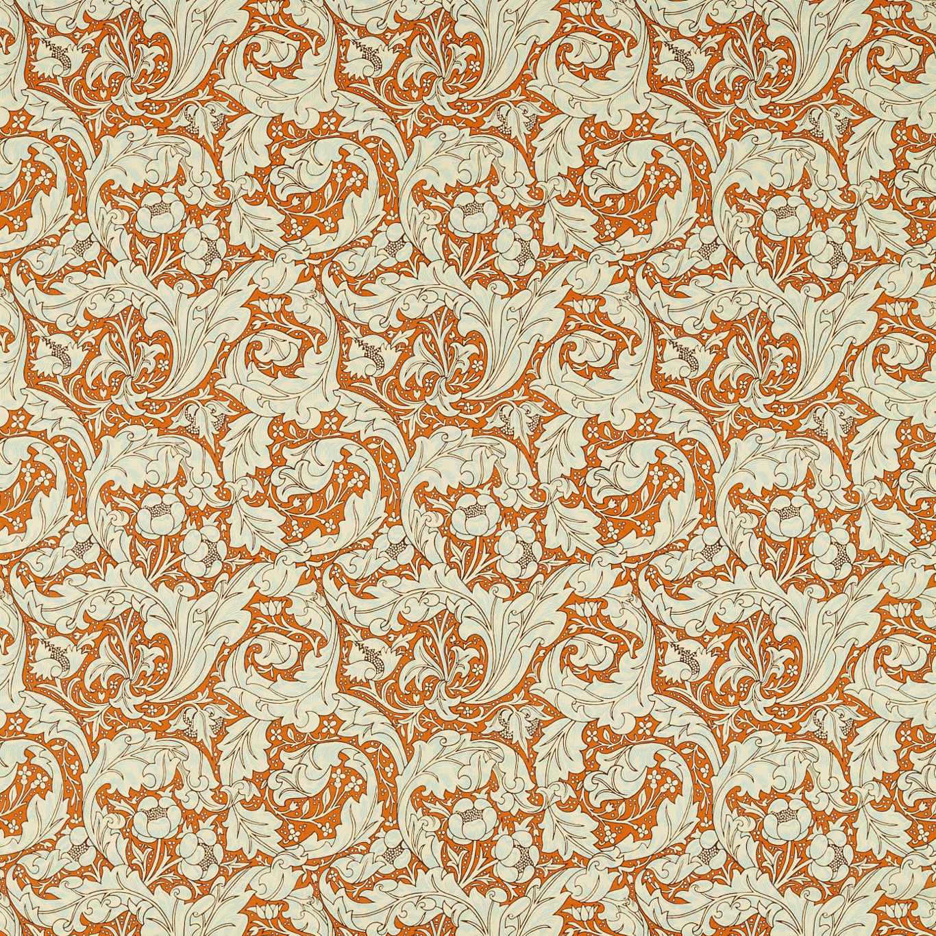 Bachelors Button Burnt Orange/Sky Fabric by MOR