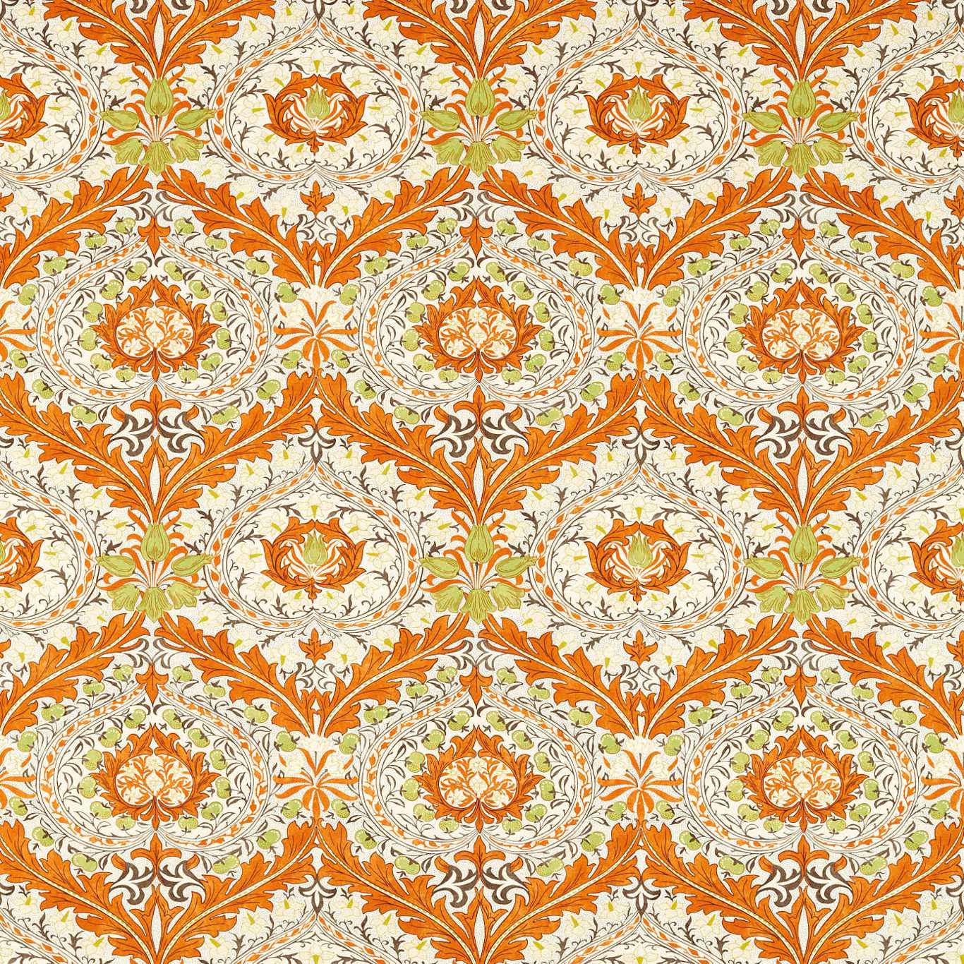 Merton Burnt Orange/Chartreuse Fabric by MOR