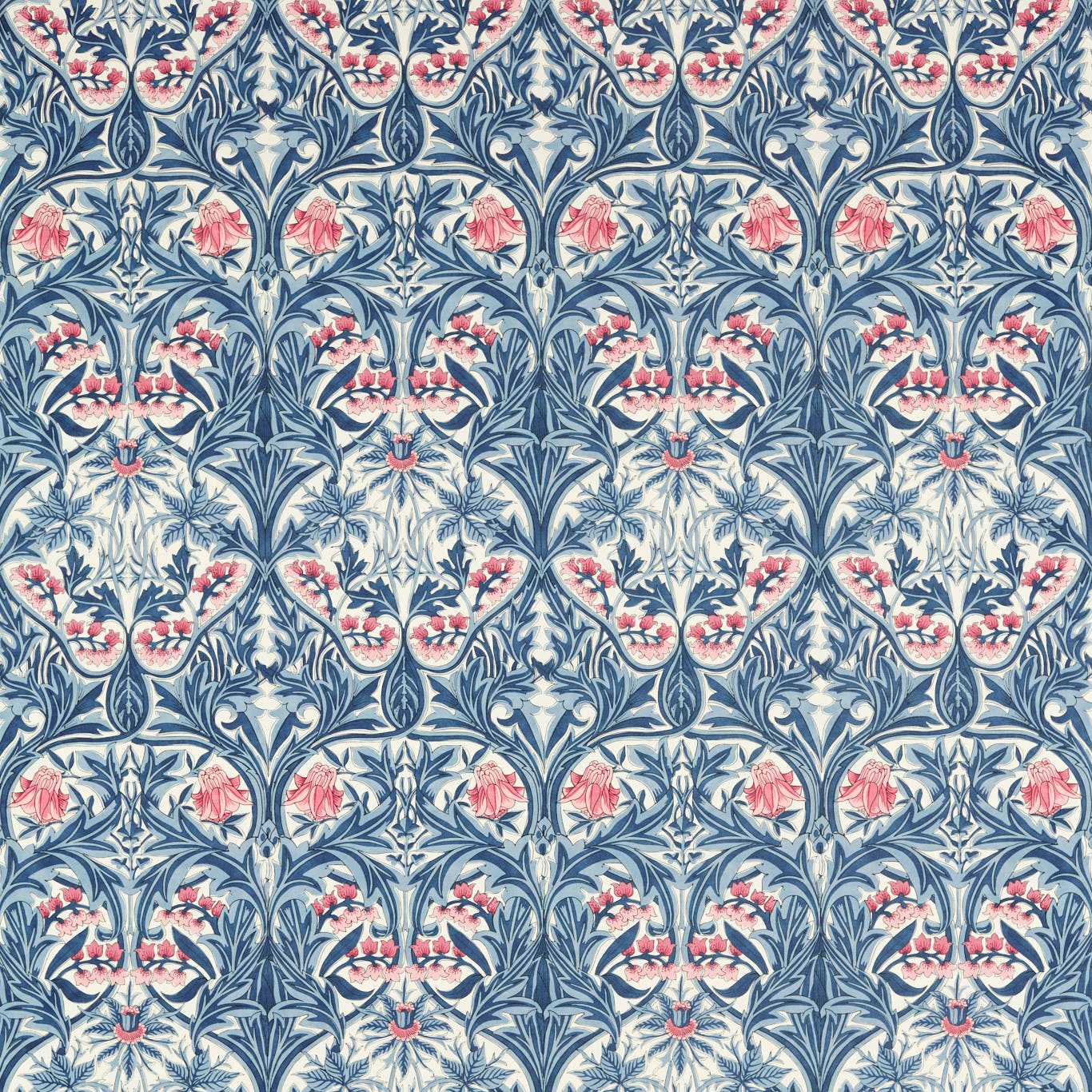 Bluebell Indigo/Rose Fabric by MOR