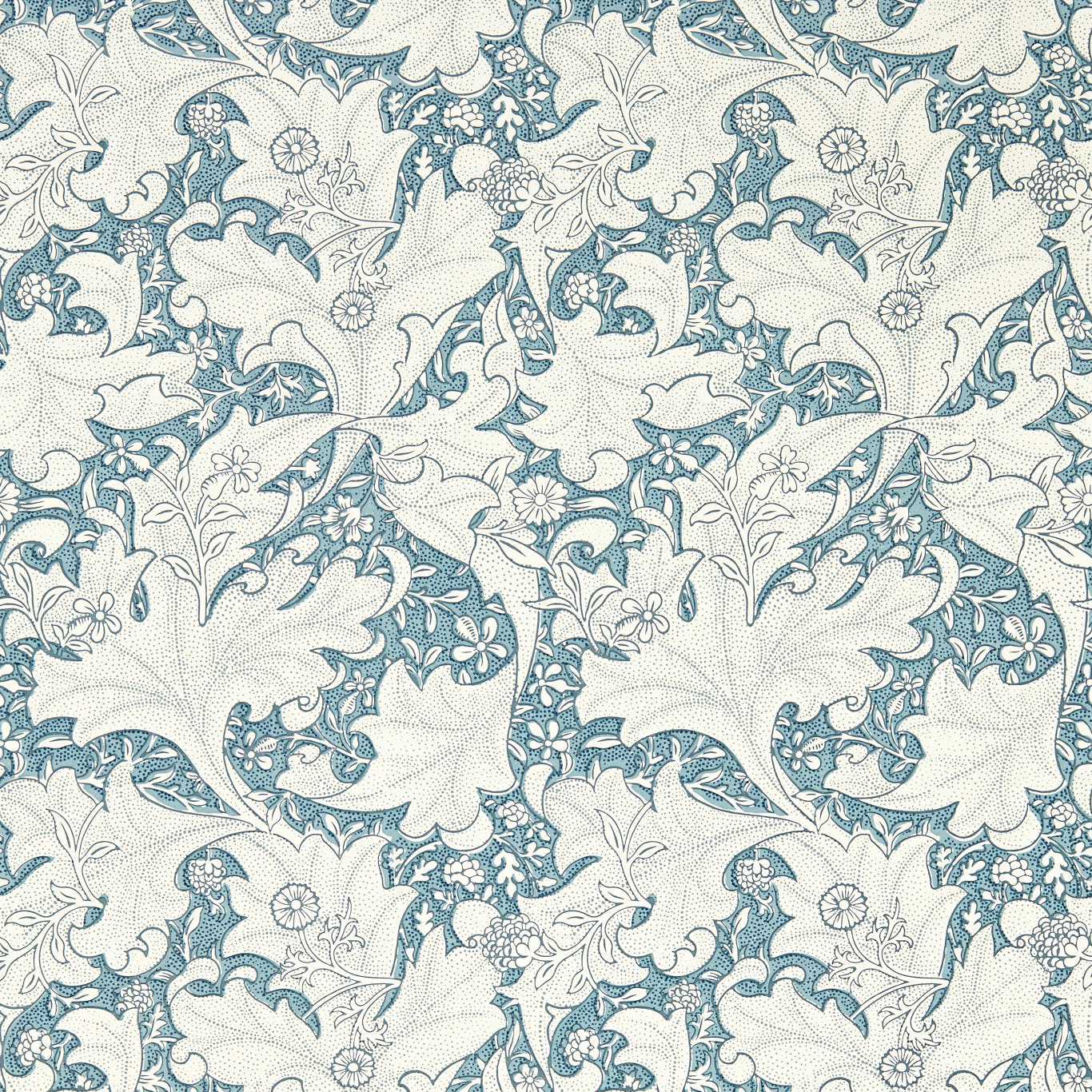 Wallflower Woad Blue Wallpaper by MOR