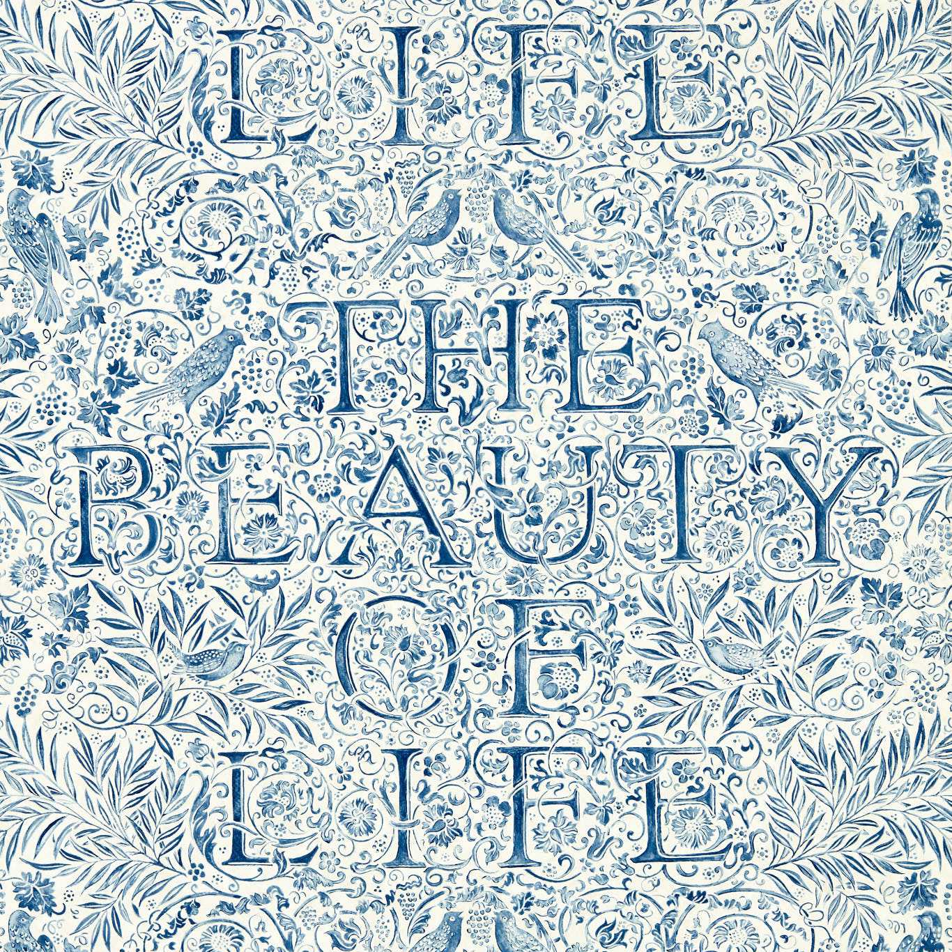 The Beauty of Life Indigo Wallpaper by MOR