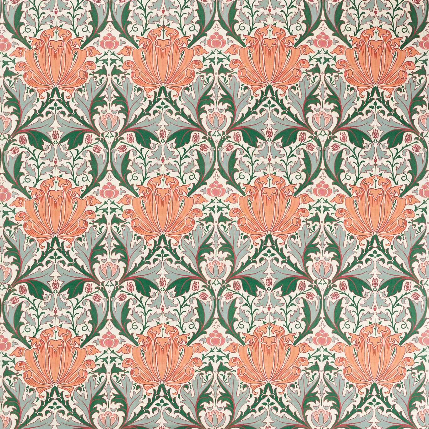 Helena Peach/Teal Fabric by MOR