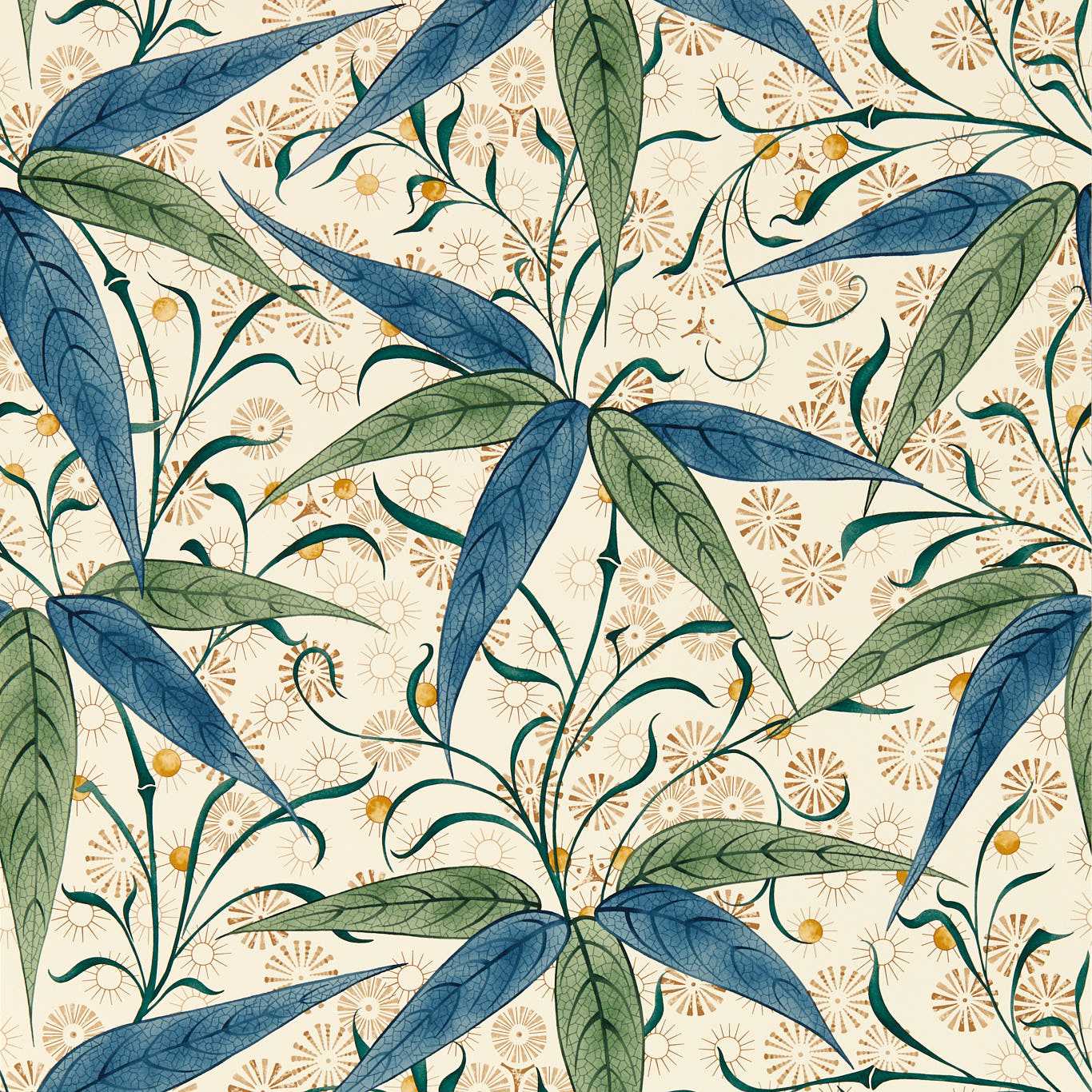 Bamboo Thyme/Artichoke Wallpaper by MOR
