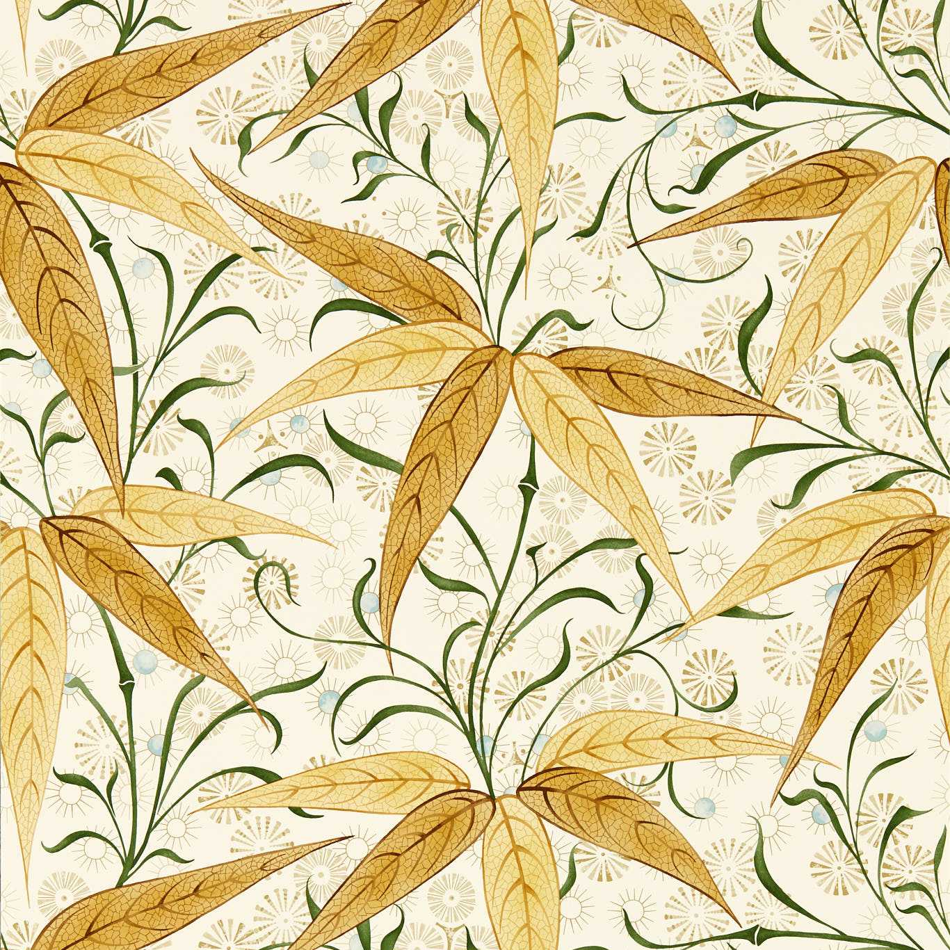 Bamboo Sunflower Wallpaper by MOR