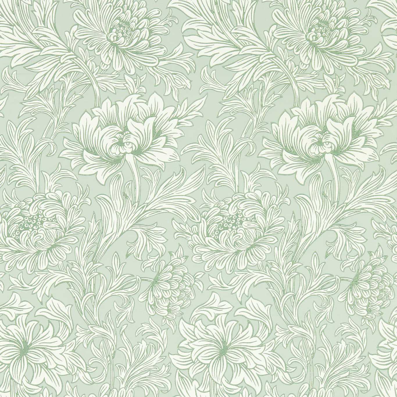 Chrysanthemum Toile Willow Wallpaper | Morris & Co by Sanderson Design