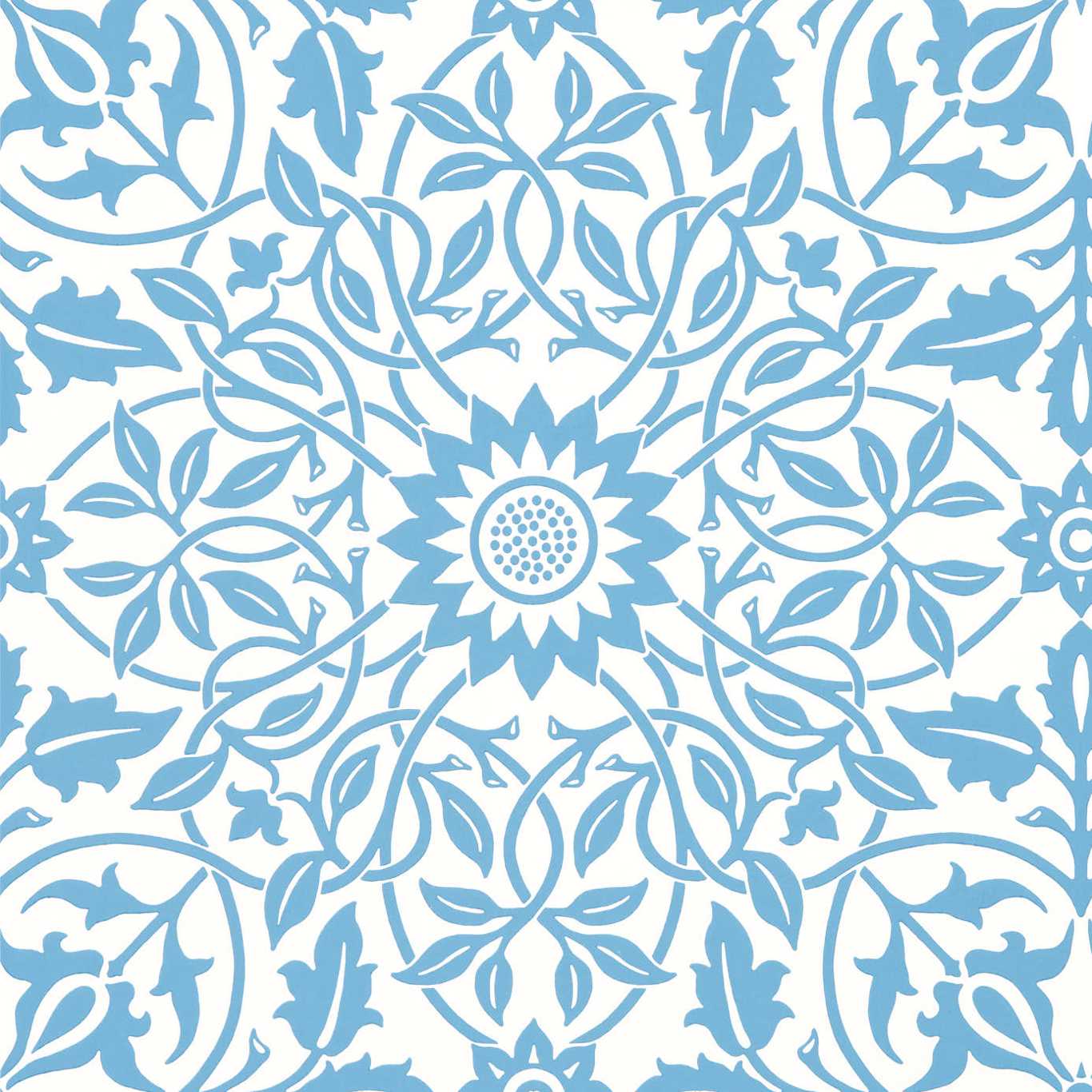St James Ceiling China Blue Wallpaper by MOR