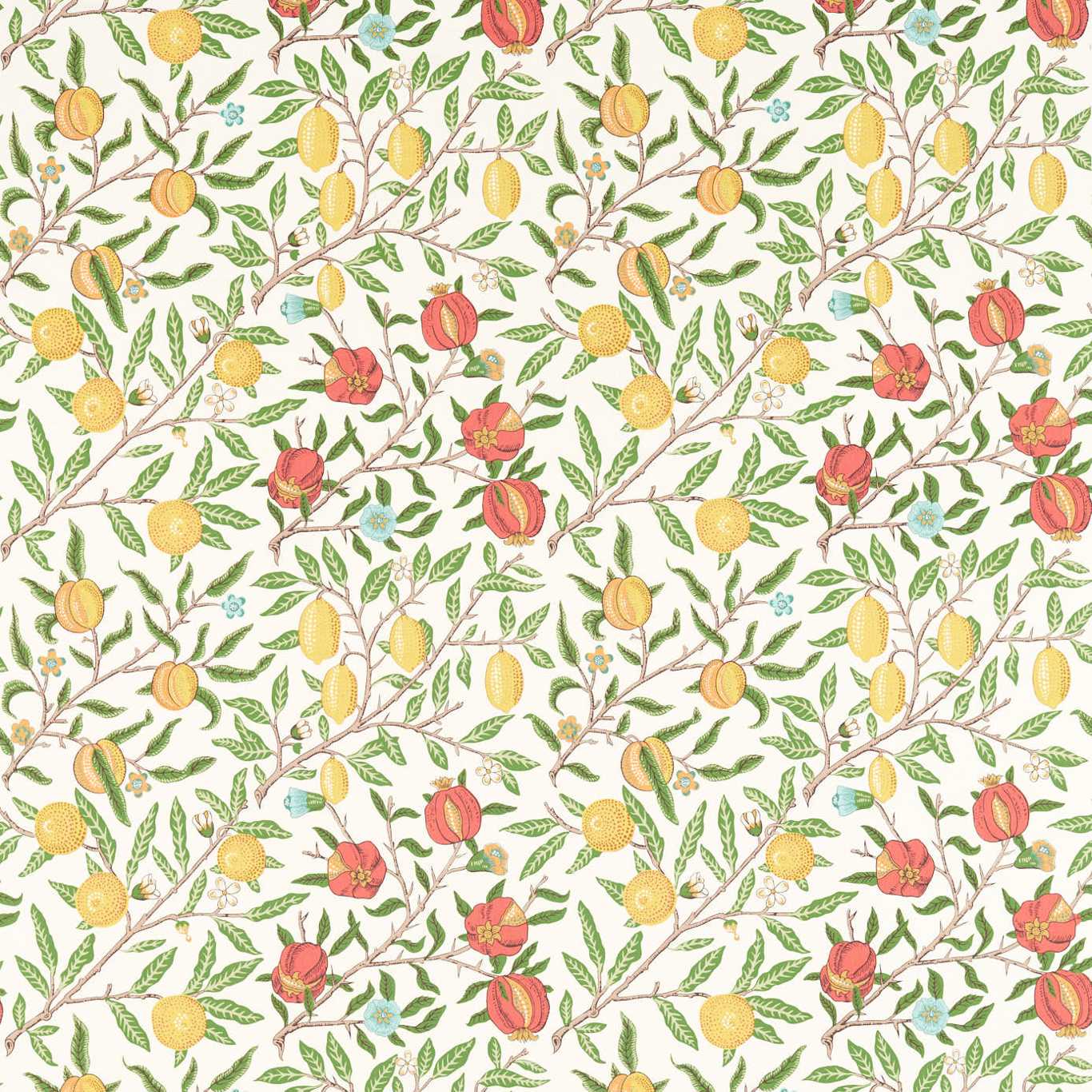 Fruit Leaf Green/Madder Fabric by MOR