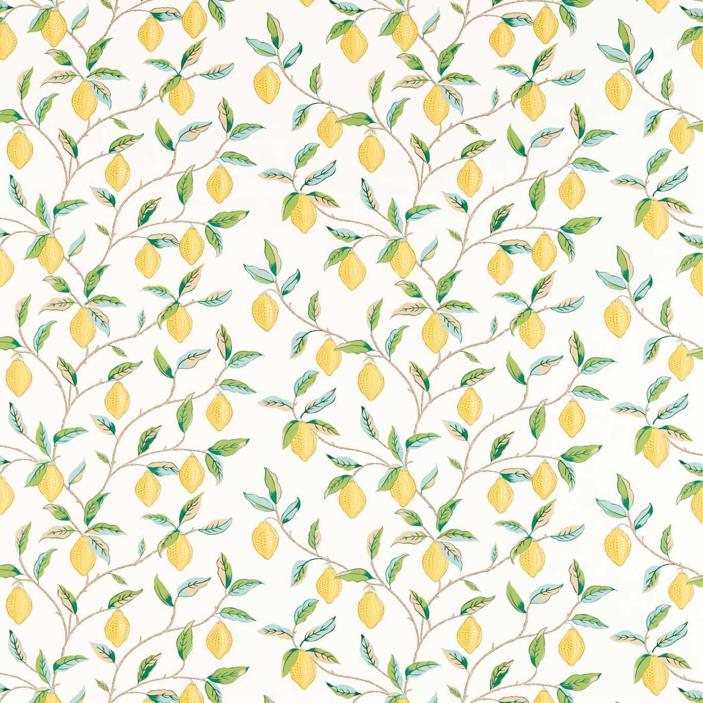 Lemon Tree Lemon/ Bayleaf Fabric by MOR