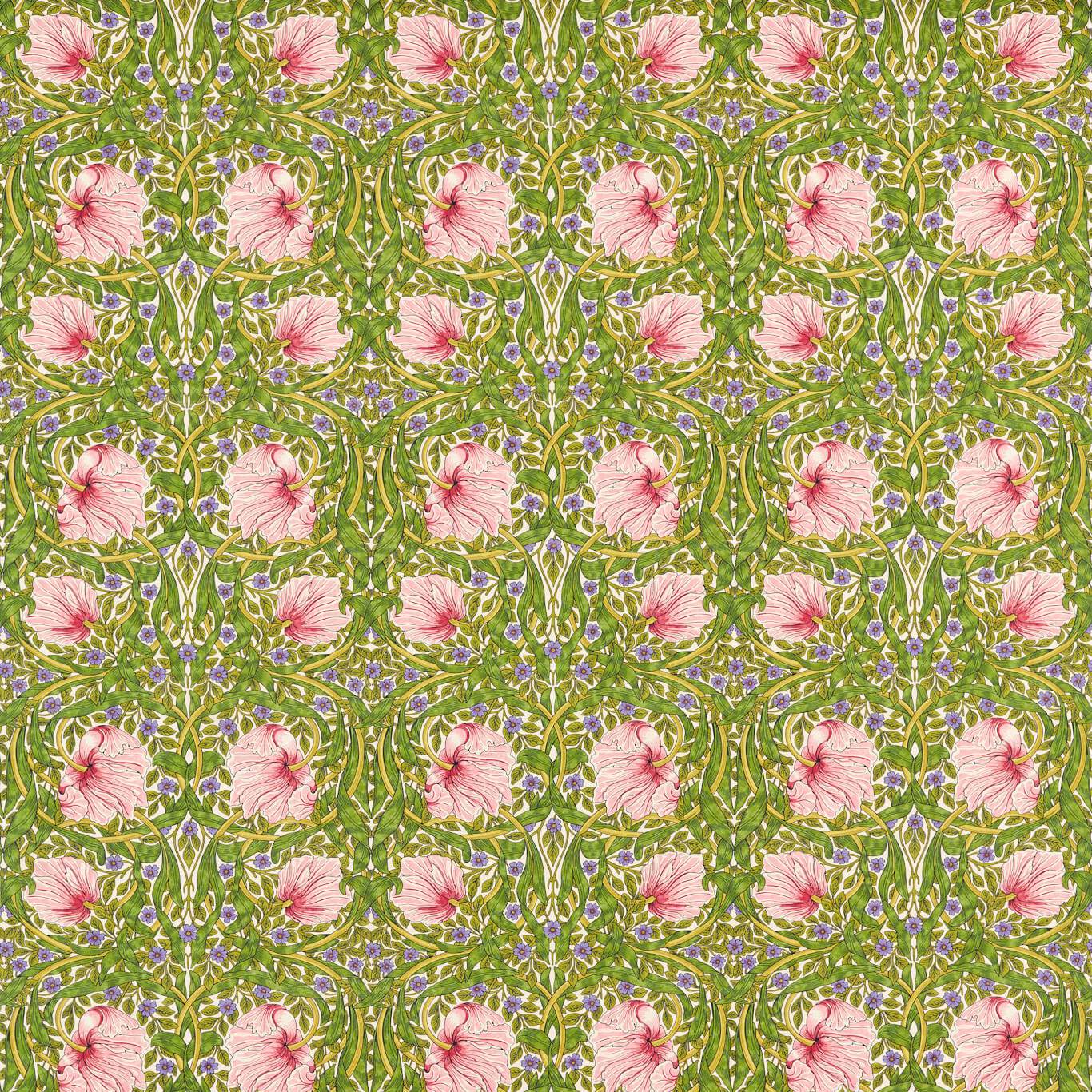 Pimpernel Sap Green/Strawberry Fabric by MOR