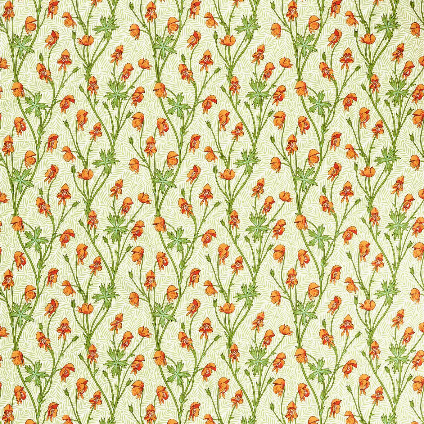 Monkshood Tangerine/Sage Fabric by MOR
