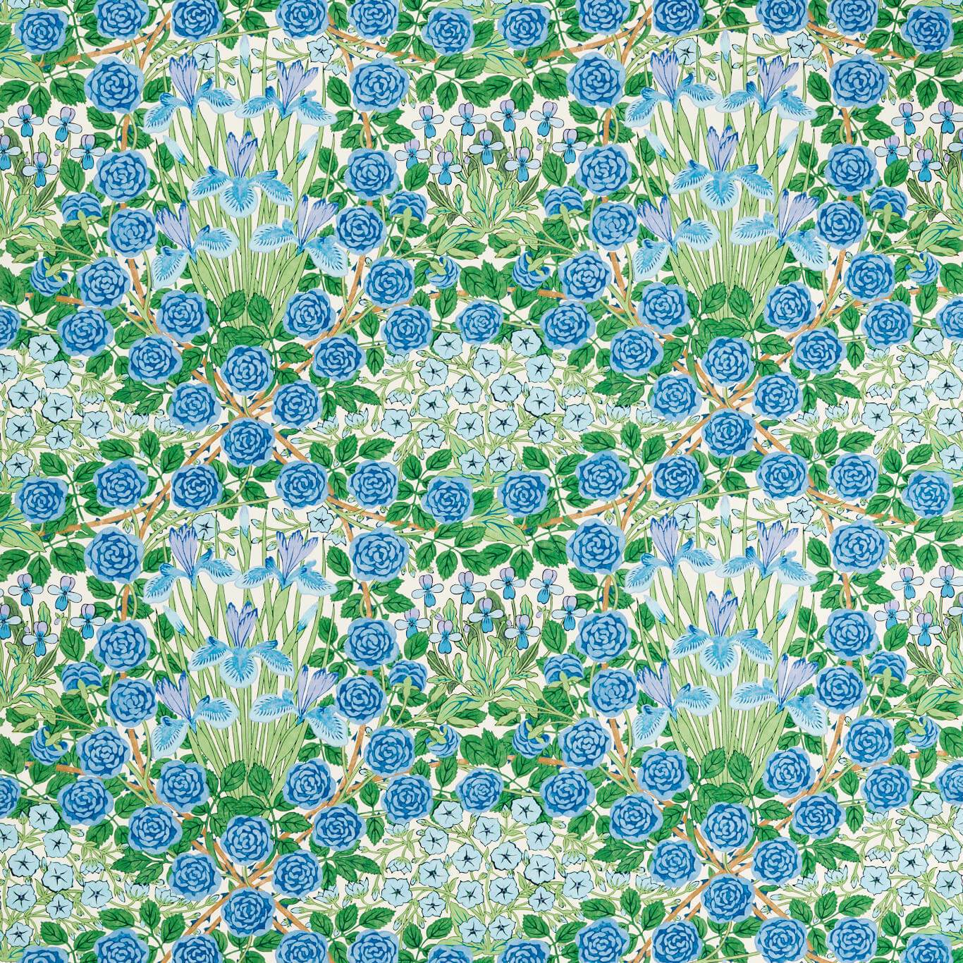 Campanula Peacock/Opal Fabric by MOR