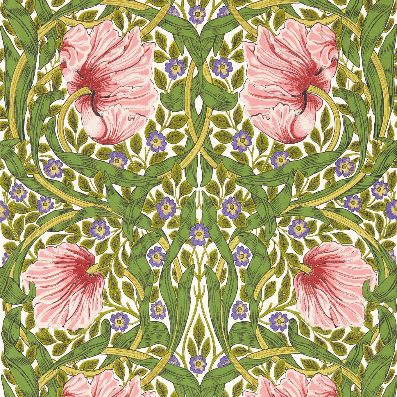 Pimpernel Sap Green/Strawberry Wallpaper by MOR