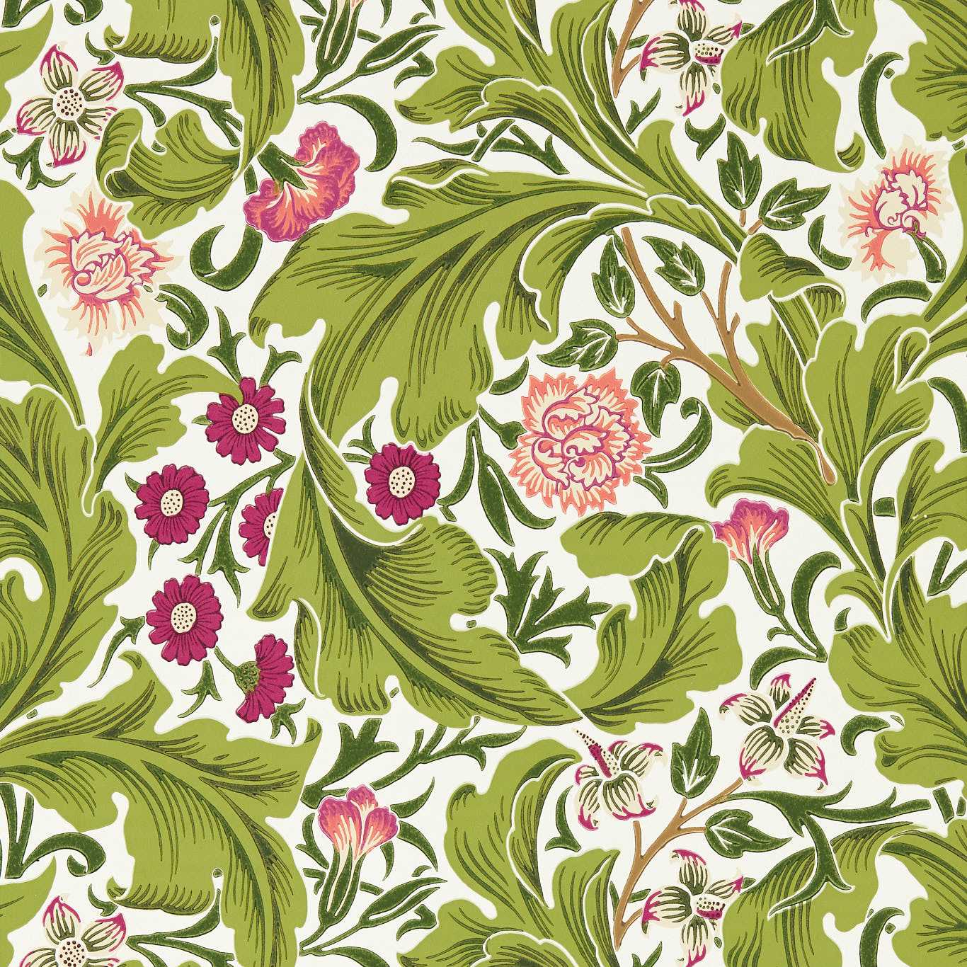 Leicester Sour Green/Plum Wallpaper by MOR