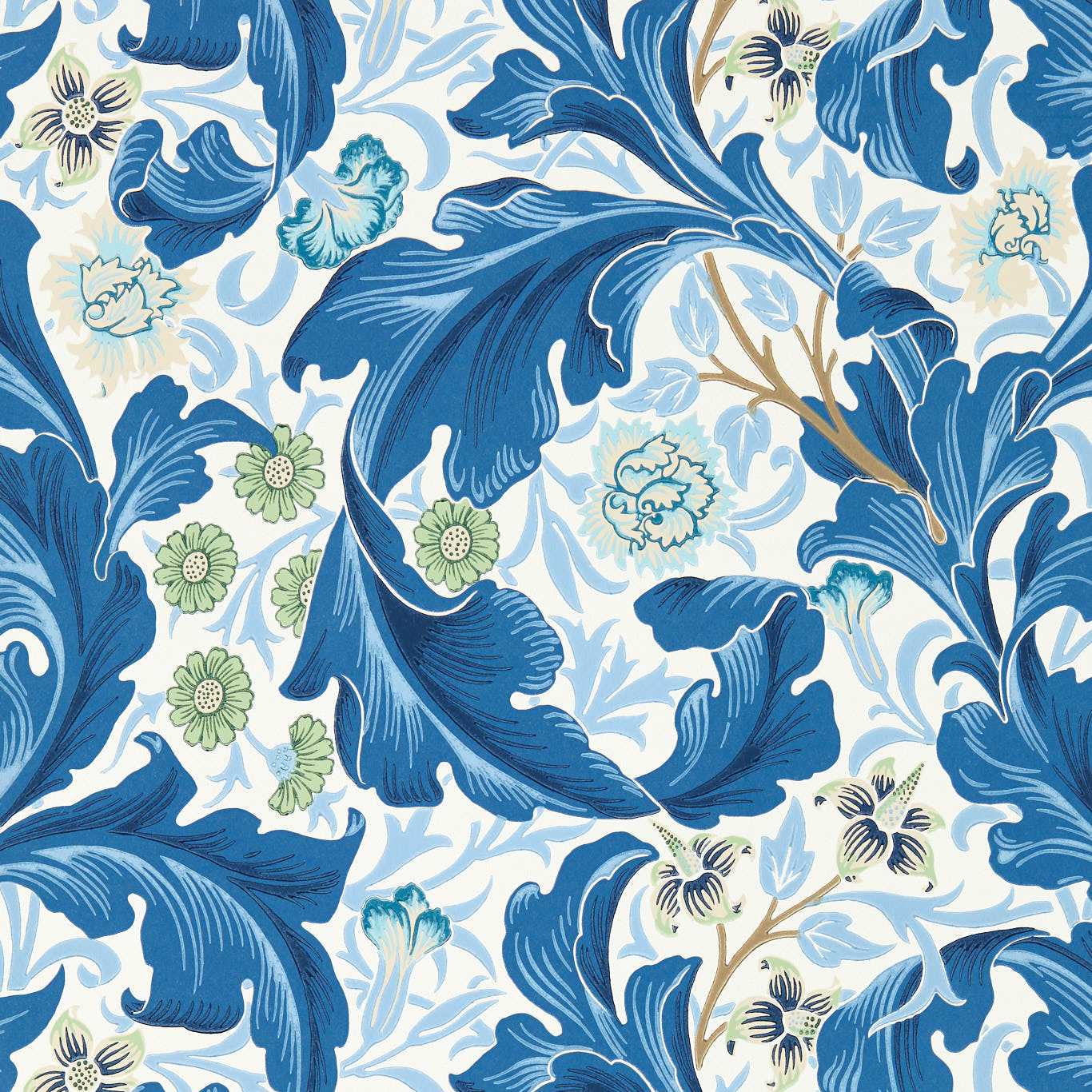 Leicester Paradise Blue Wallpaper by MOR