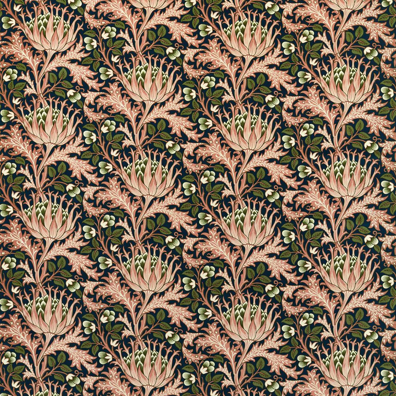 Artichoke Velvet Inky Fingers/Blush Fabric by MOR