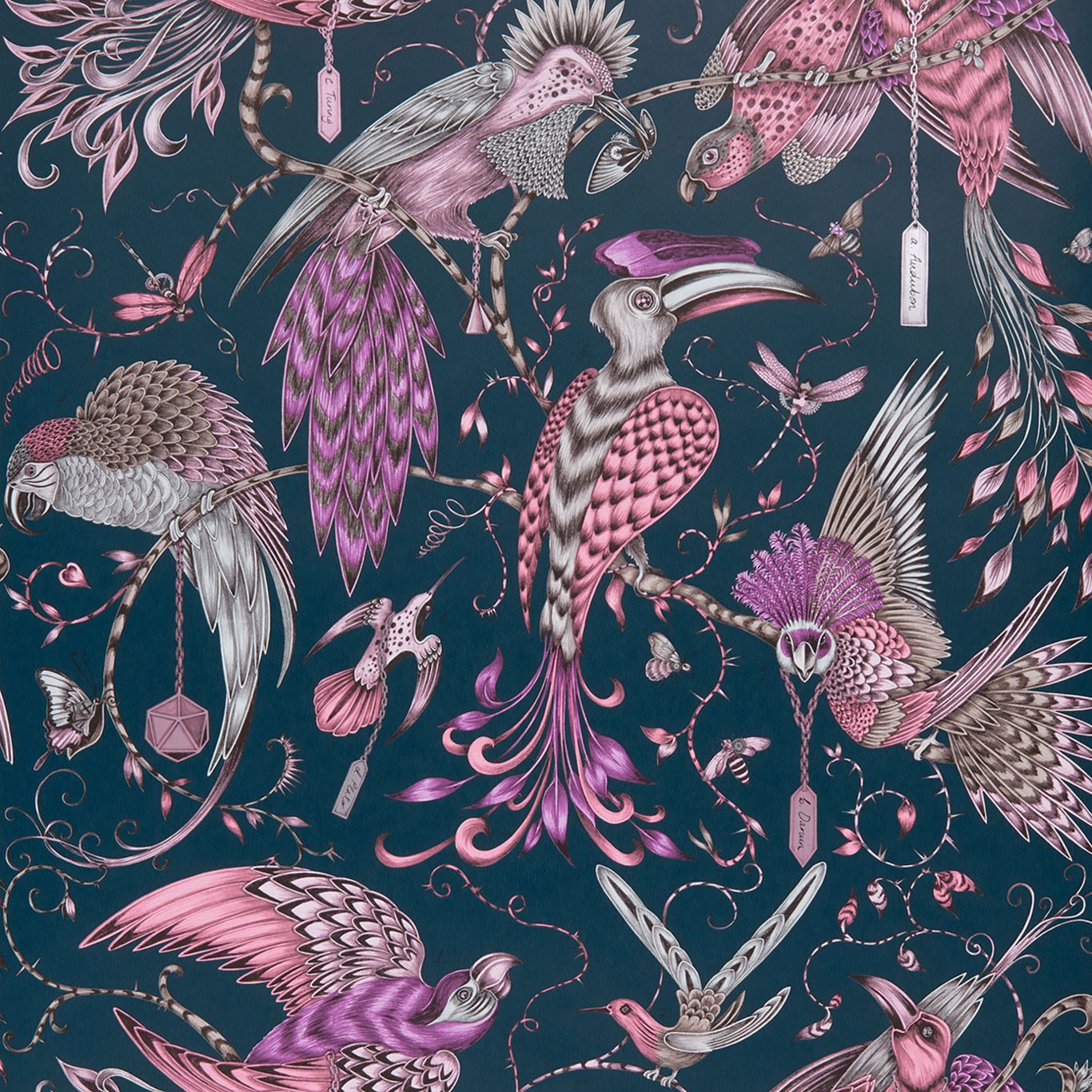 Audubon Pink Wallpaper by EMS