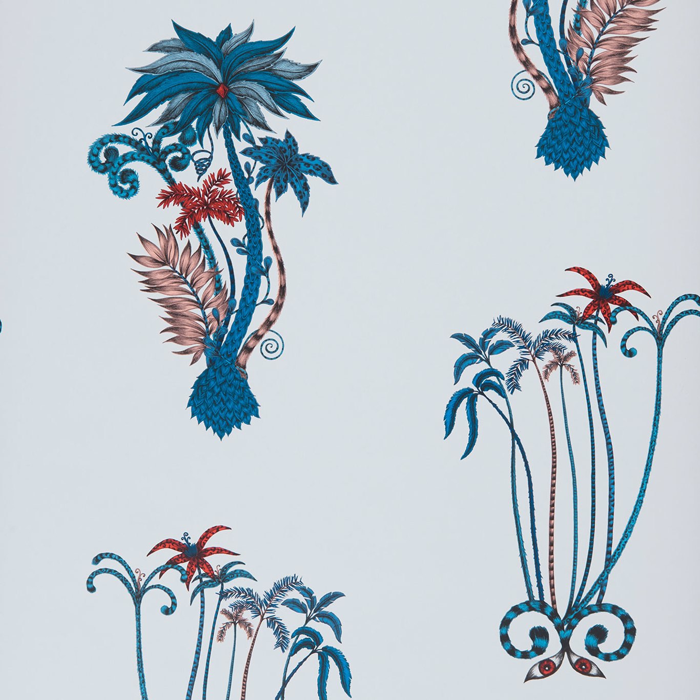 Jungle Palms Blue Wallpaper by CNC