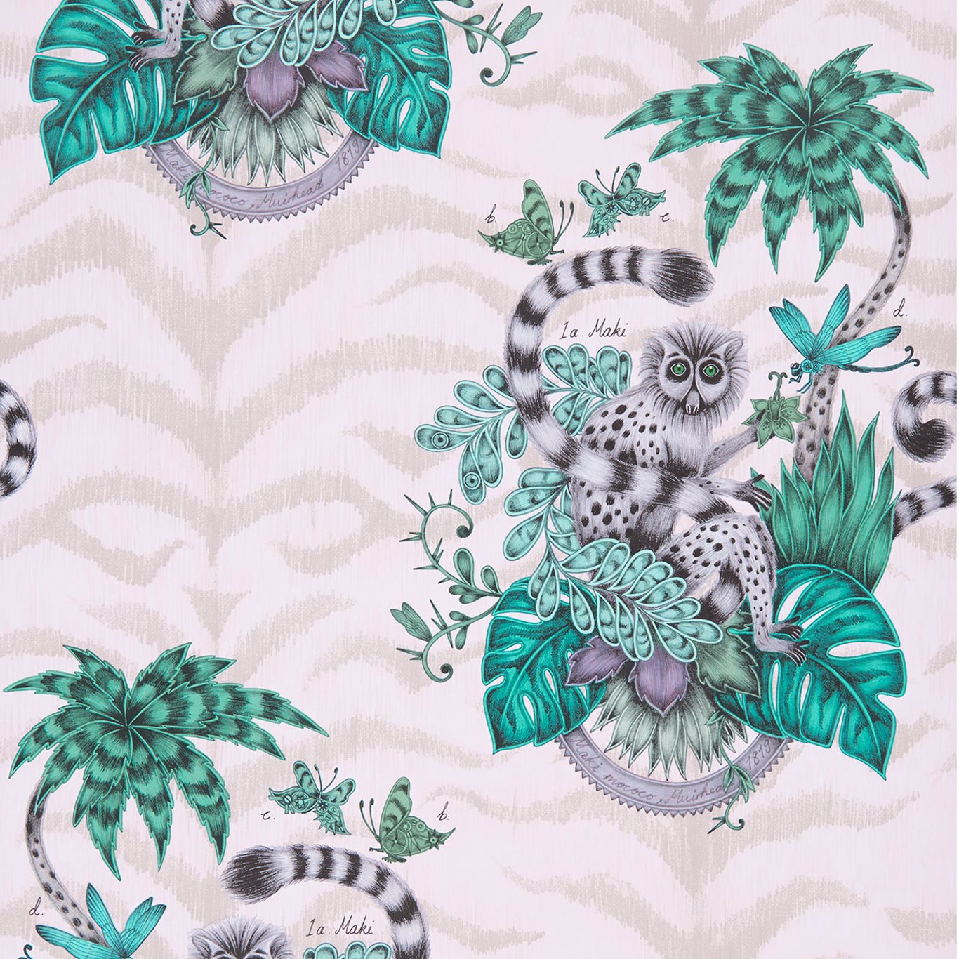 Lemur Pink Wallpaper by EMS