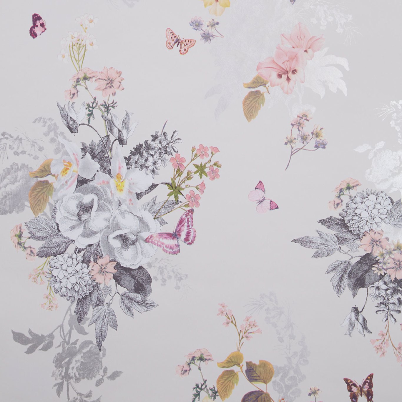 Botanical Bouquet Ivory Wallpaper by OAS