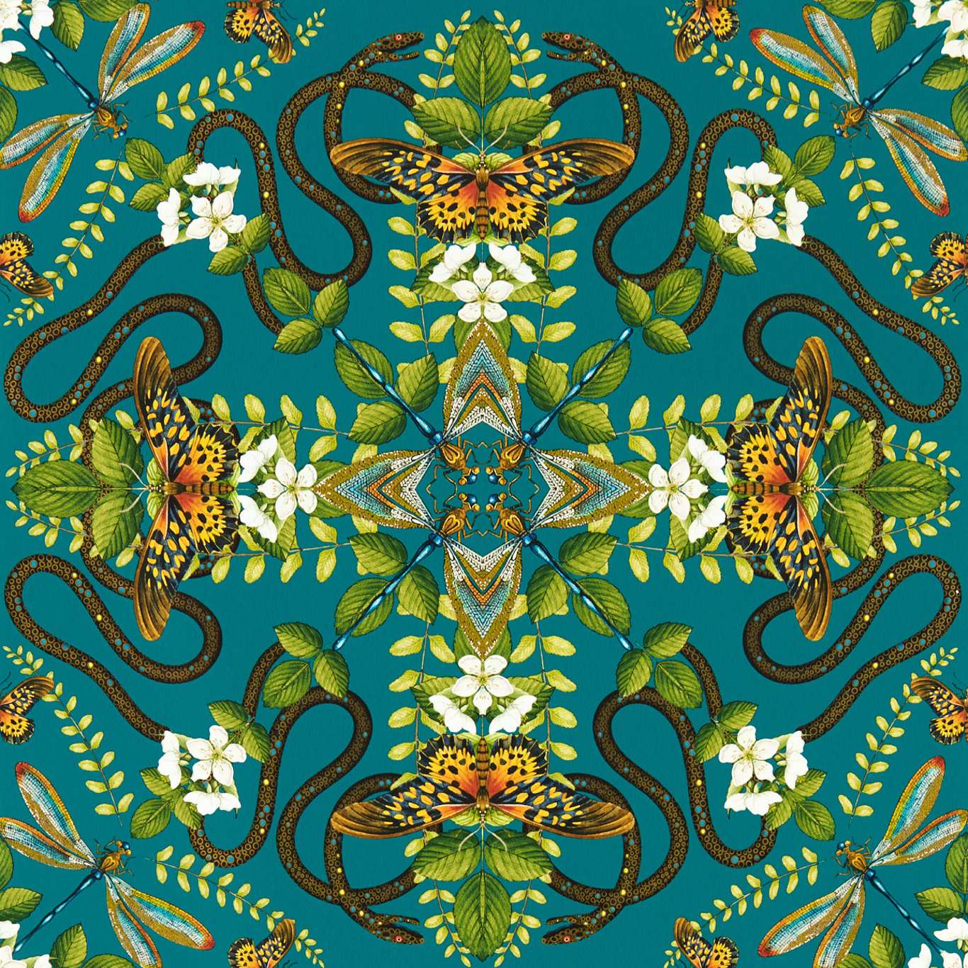 Emerald Forest Teal Wallpaper by WED