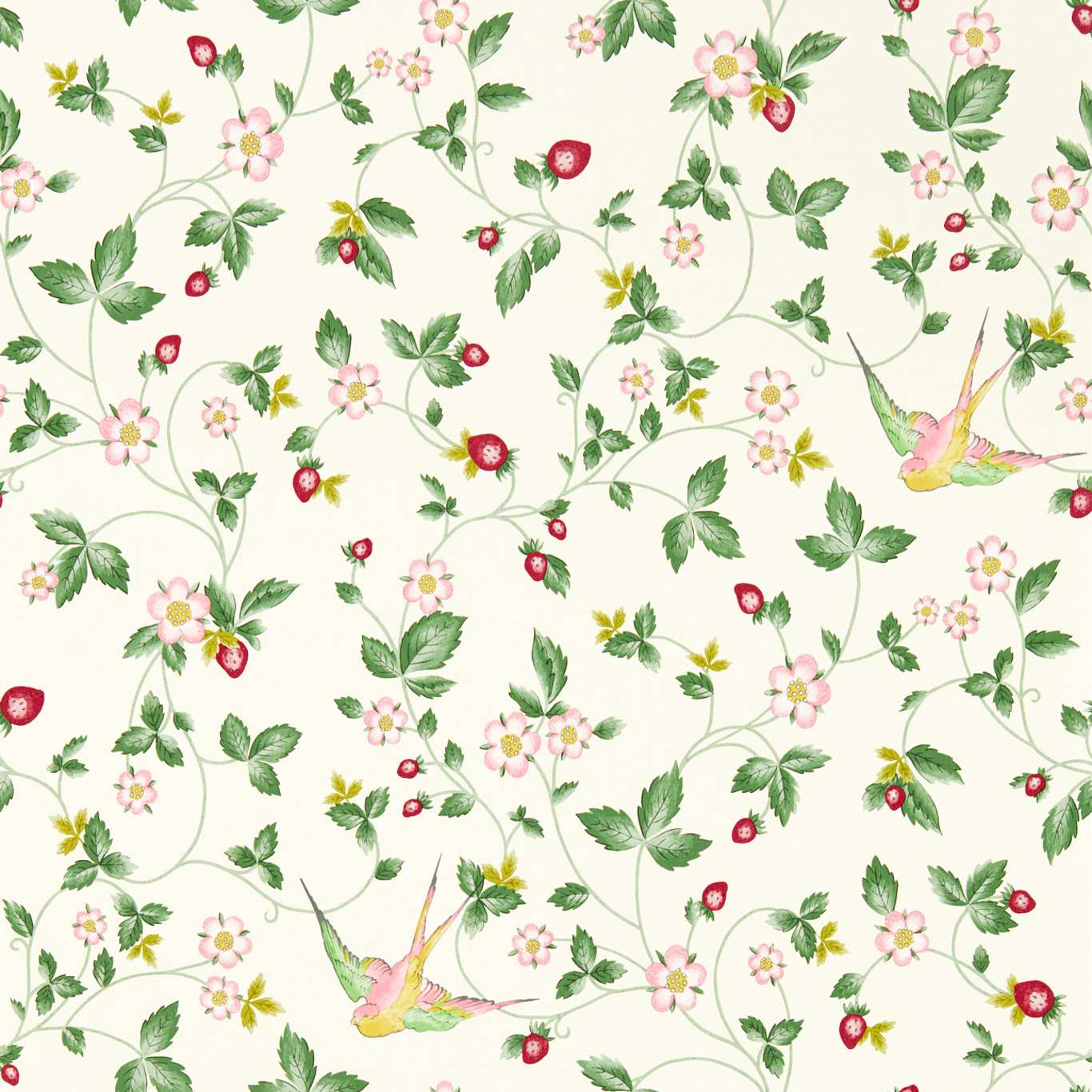 Wild Strawberry Ivory Wallpaper by WED