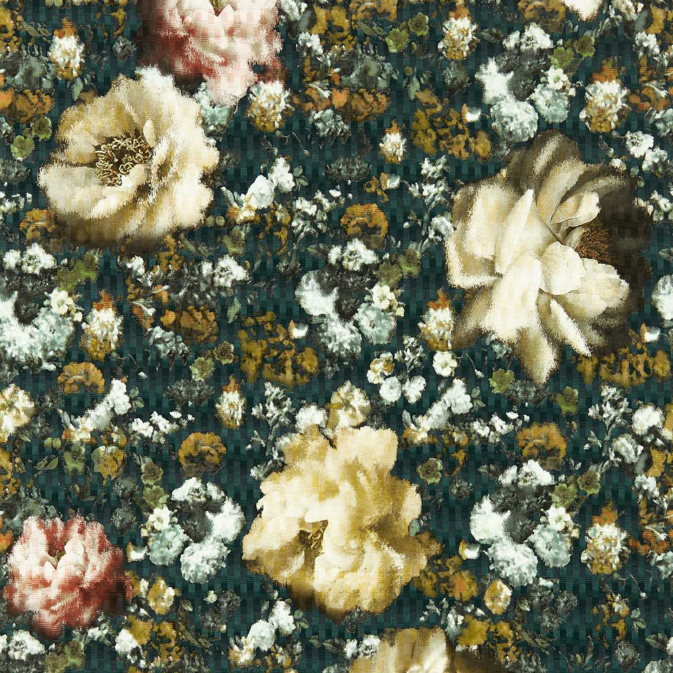 Camile Teal/Spice Wallpaper by CNC