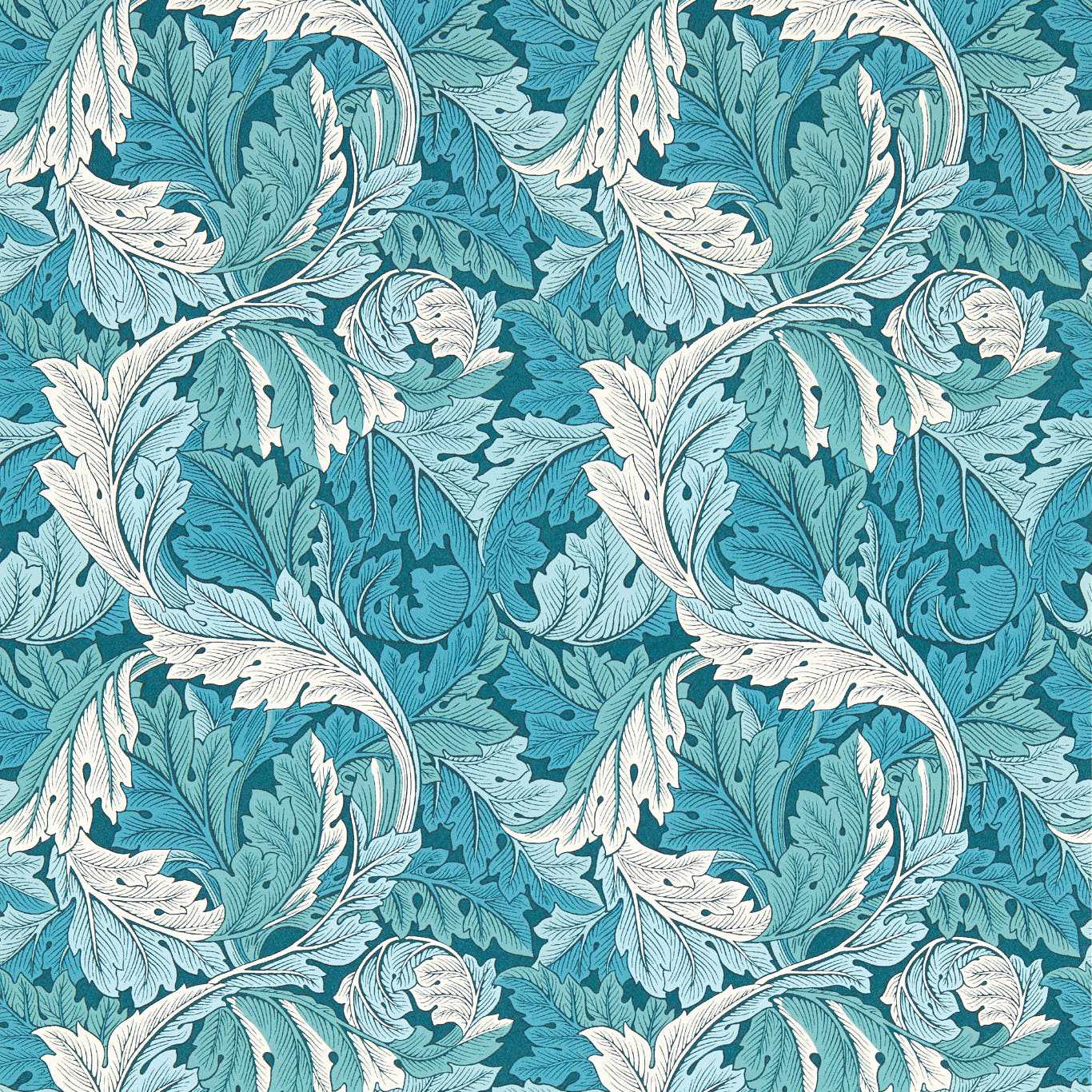 Acanthus Teal Wallpaper by CNC