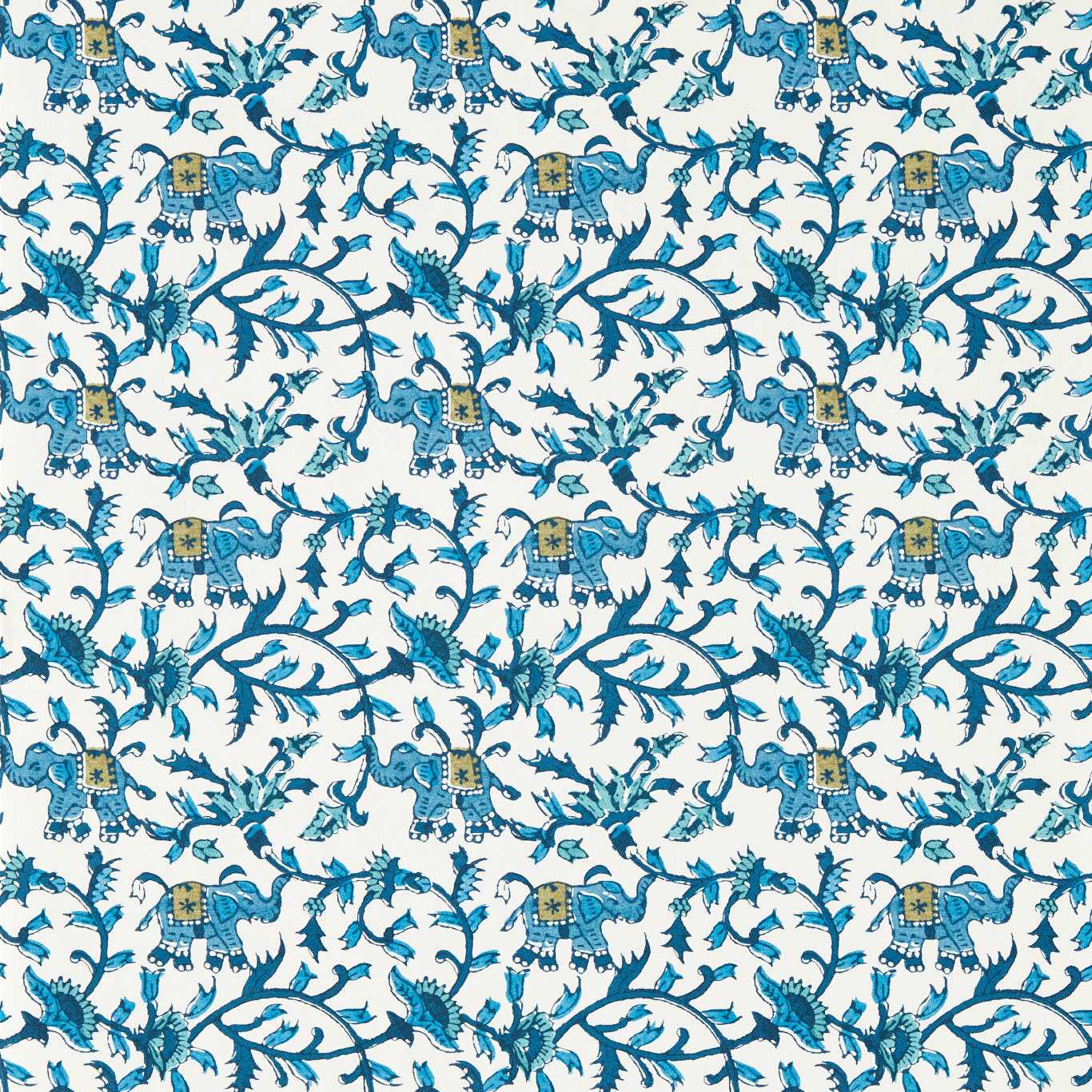 Hathi Cobalt Wallpaper by CNC