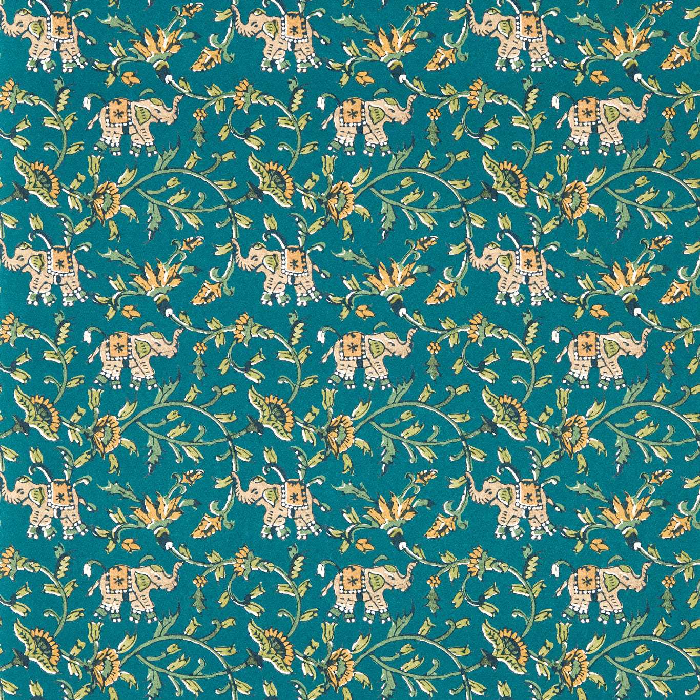 Hathi Teal Wallpaper by CNC