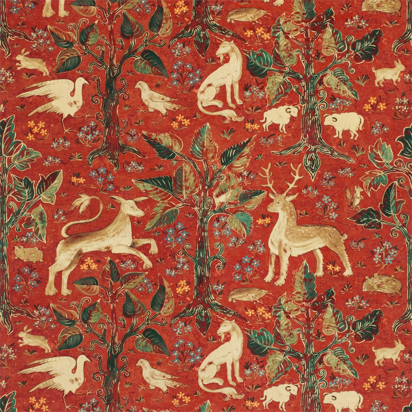 Arden Velvet Venetian Red Fabric by ZOF