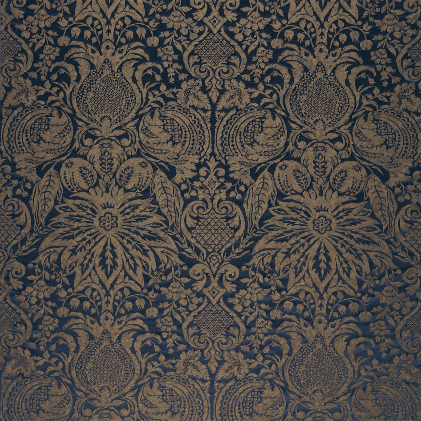 Mitford Weave Prussian Copper Fabric by ZOF