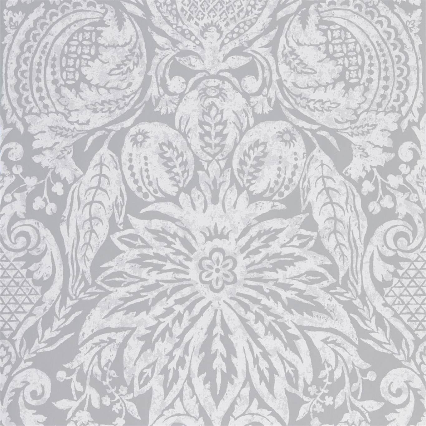 Mitford Damask Empire Grey Wallpaper by ZOF