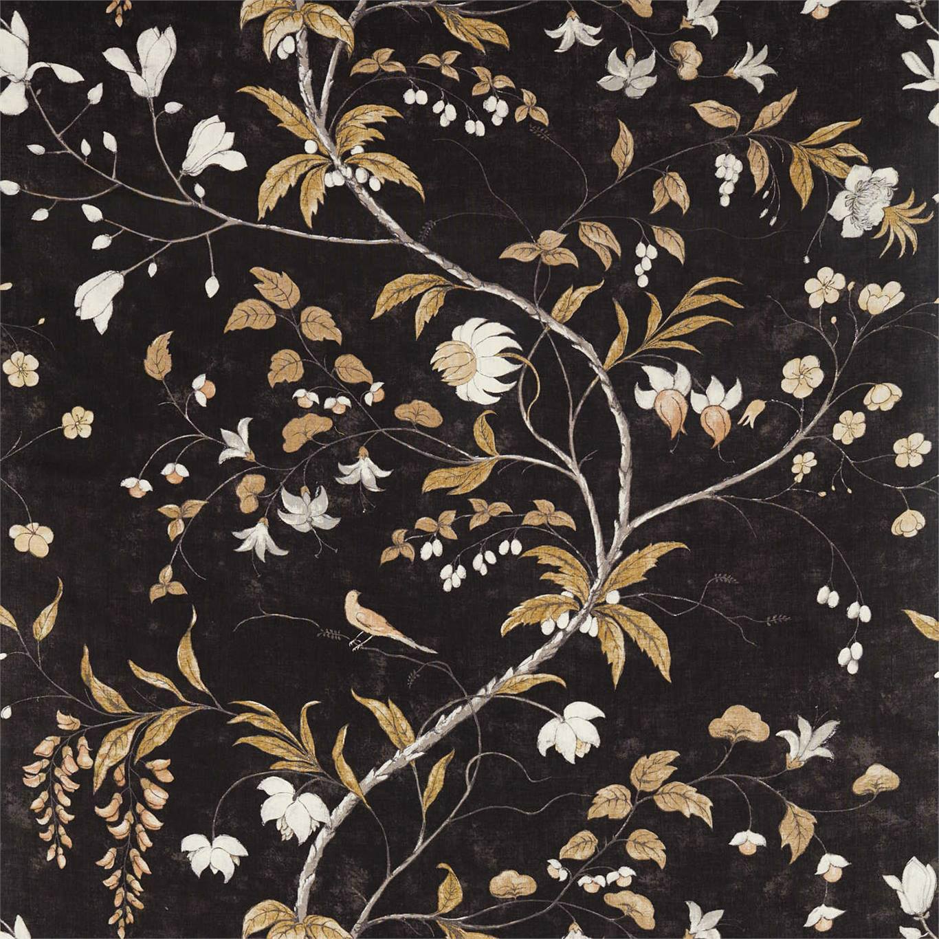 Chambalon Trail Antique Gold/Vine Black Fabric by ZOF