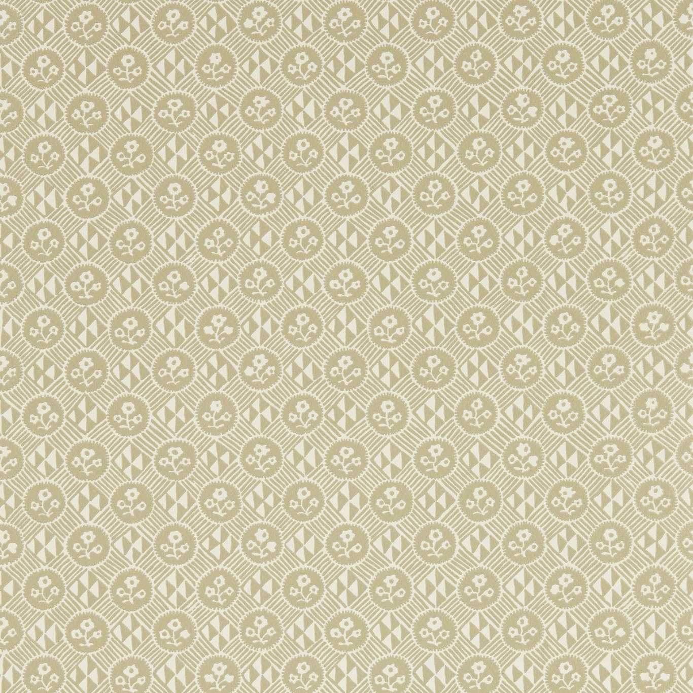 Diamonds & Flowers Linen Wallpaper by ZOF