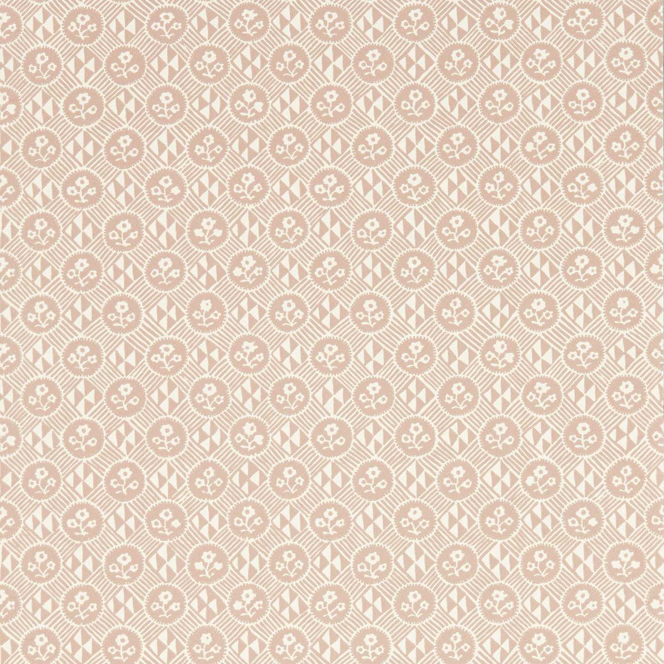 Diamonds & Flowers Tuscan Pink Wallpaper by ZOF